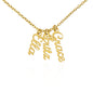 Multi Name Vertical - Personalized Name Necklace - 3 Names / 18K Yellow Gold Finish / Standard Box - Jewelry