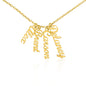 Multi Name Vertical - Personalized Name Necklace - 4 Names / 18K Yellow Gold Finish / Standard Box - Jewelry