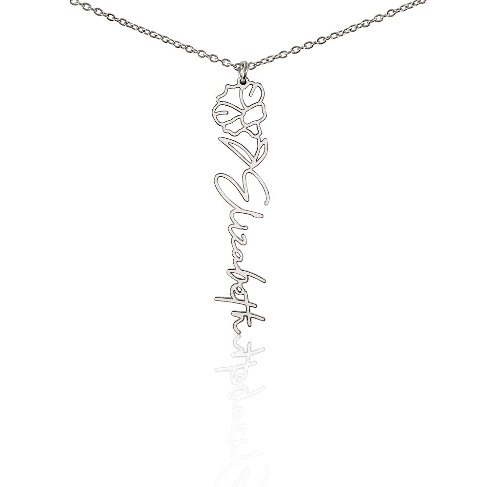Personalized Flower Name Necklace - Custom Gift USA - vo•hn