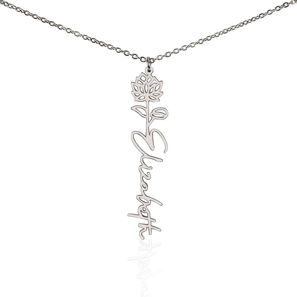 Personalized Flower Name Necklace - Custom Gift USA - vo•hn