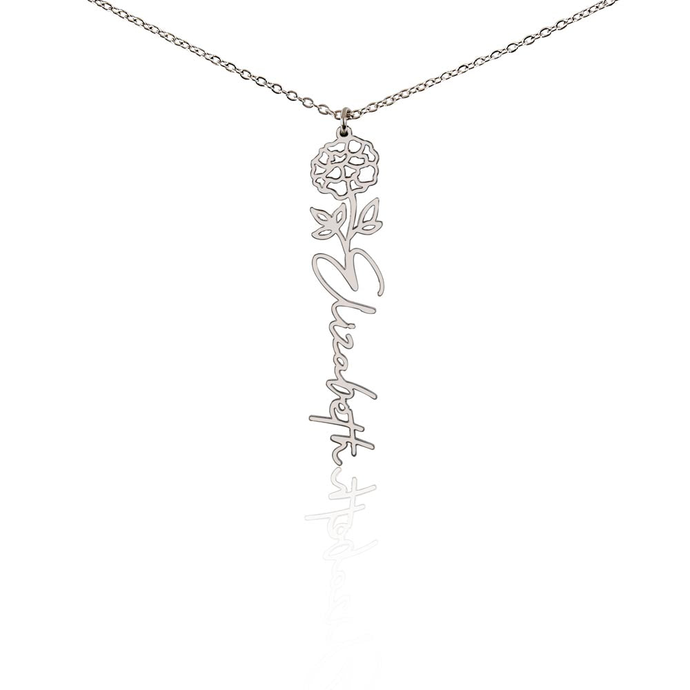 Personalized Flower Name Necklace - Custom Gift USA - vo•hn