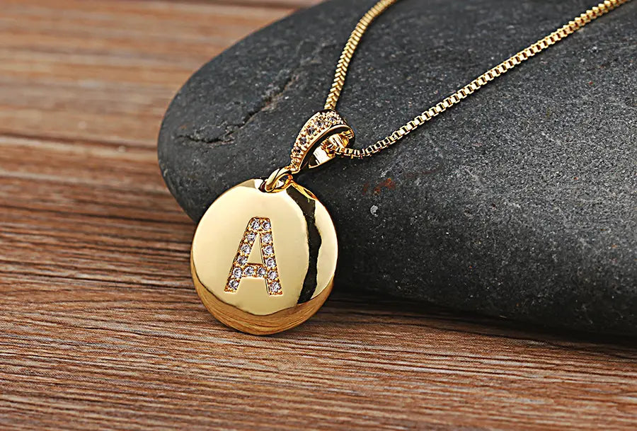 Girls' School Bronze Playful Monogram Necklace 1