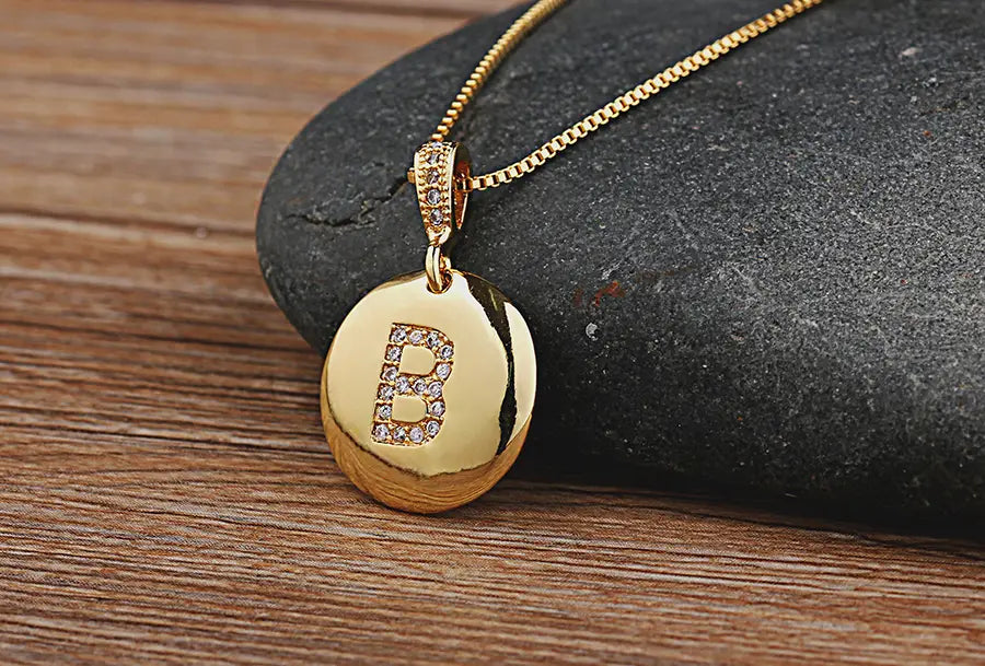 Girls' School Bronze Playful Monogram Necklace 2