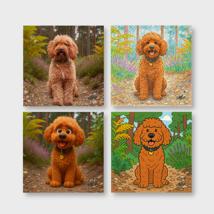 AI Kids Warhol-styled 2D-3D Single Frame Print (See It Online) - Artwork