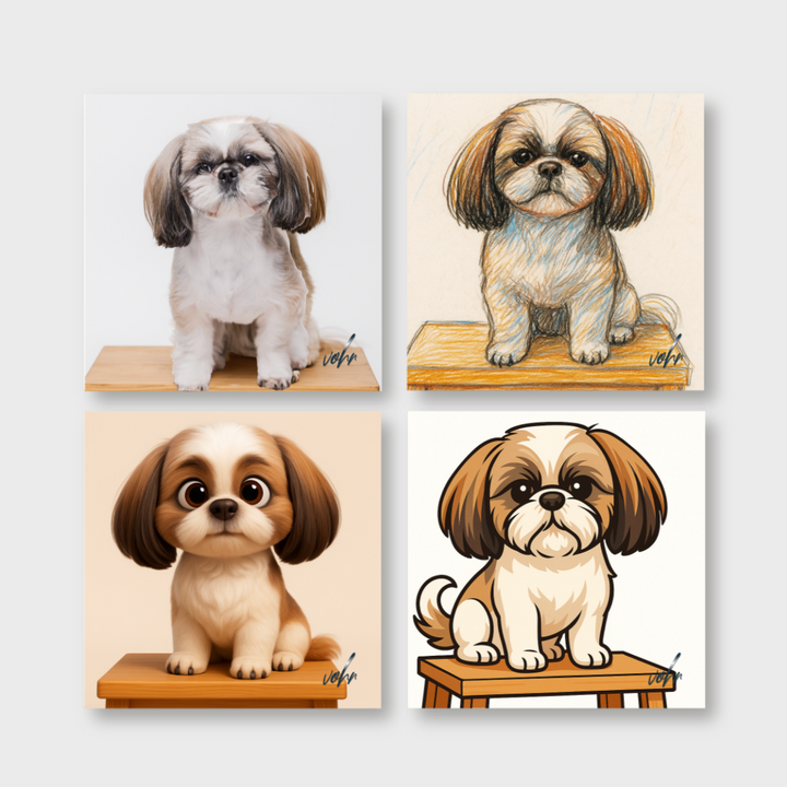 AI Kids Warhol-styled 2D-3D Single Frame Print (See It Online) - Artwork