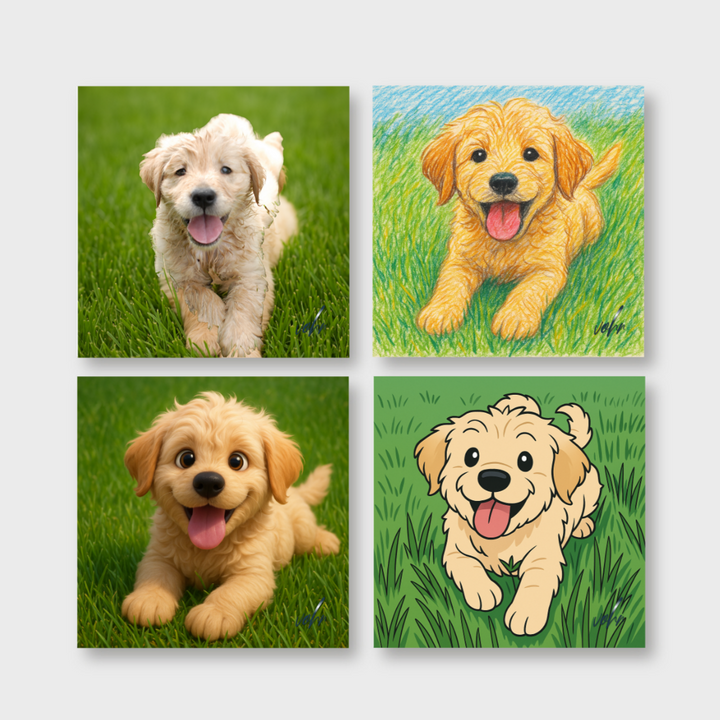 AI Kids Warhol-styled 2D-3D Single Frame Print (See It Online) - Artwork