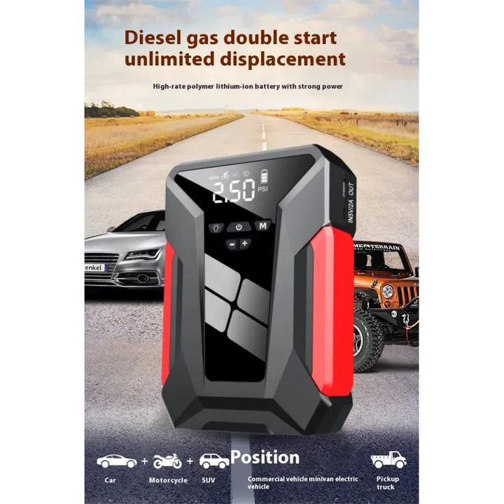 AutoMate 8-in-1 Car Power Bank 12V Emergency Start Tire Inflatable Machine - J16 Luxury / 39800