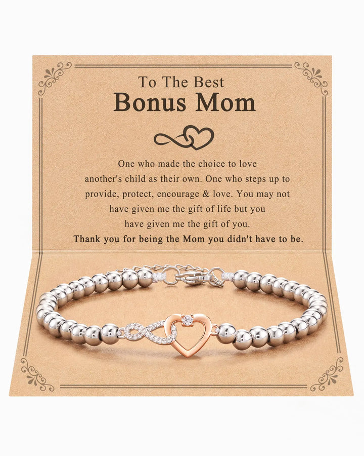 Bonus Mom Infinity Heart Bracelet - Christmas & Valentine’s Gift - Bonus Mom