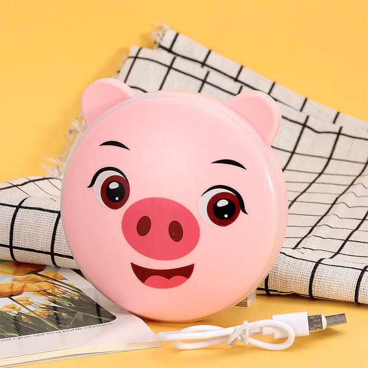 Bunny or Piggy Hug 2-in-1 Power Bank / Hand Warmer - Internet celebrity small hot pig [pink] 8 hours fever