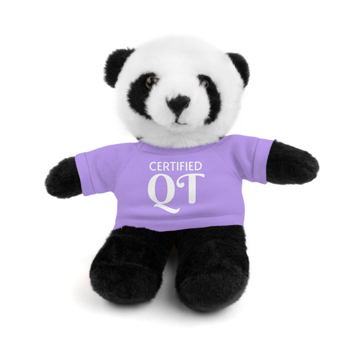 Certified QT Stuffed Animal - Cuddly Plush Bear with Adorable Tee - Lavender / Panda / 8’’ - Accessories