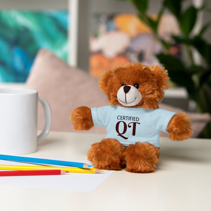Certified QT Stuffed Animal - Cuddly Plush Bear with Adorable Tee - Accessories