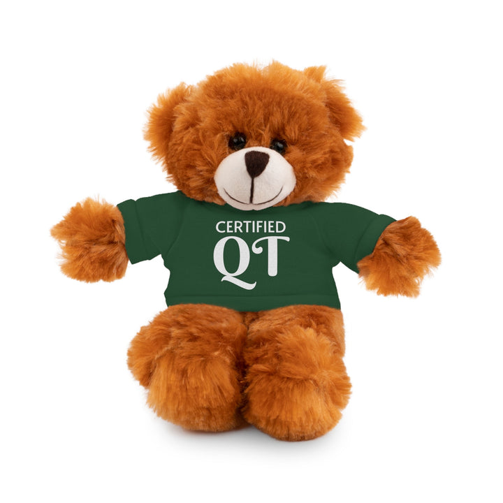 Certified QT Stuffed Animal - Cuddly Plush Bear with Adorable Tee - Forest Green / Bear / 8’’ - Accessories