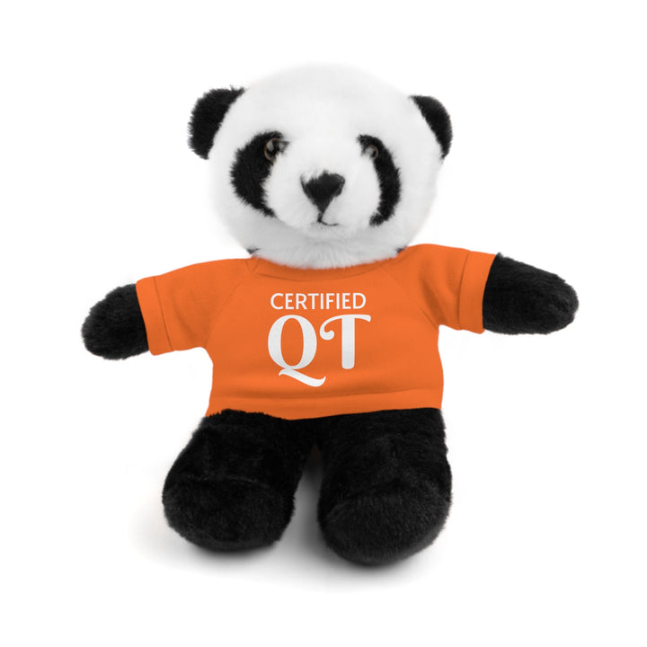 Certified QT Stuffed Animal - Cuddly Plush Bear with Adorable Tee - Orange / Panda / 8’’ - Accessories