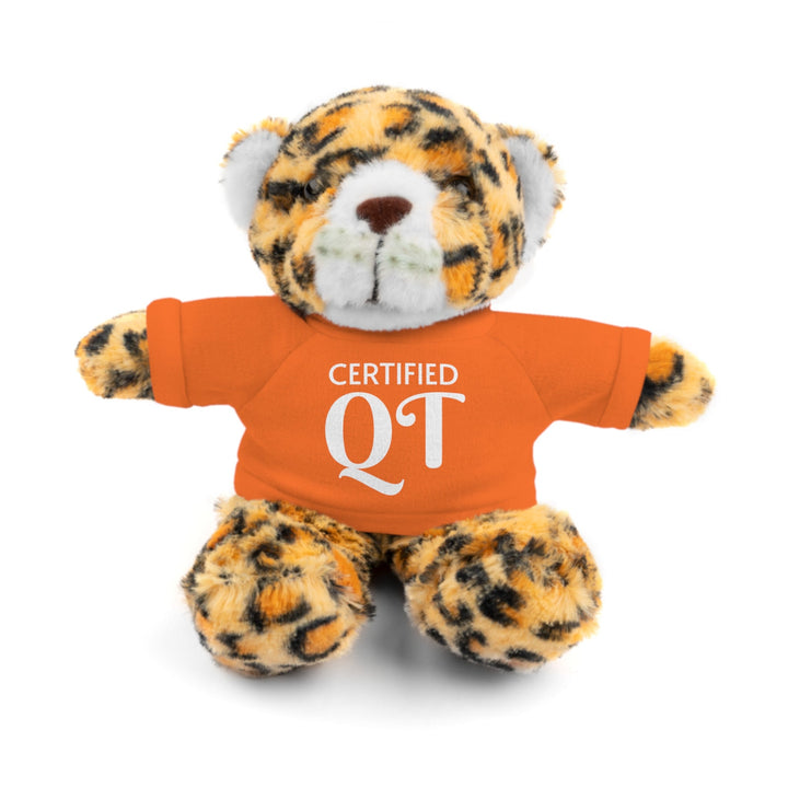 Certified QT Stuffed Animal - Cuddly Plush Bear with Adorable Tee - Orange / Jaguar / 8’’ - Accessories
