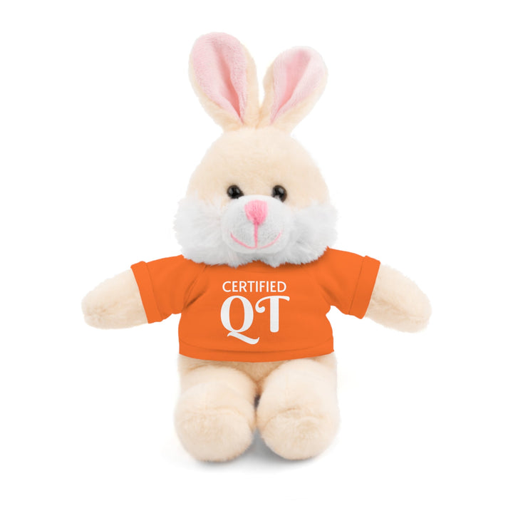 Certified QT Stuffed Animal - Cuddly Plush Bear with Adorable Tee - Orange / Bunny / 8’’ - Accessories