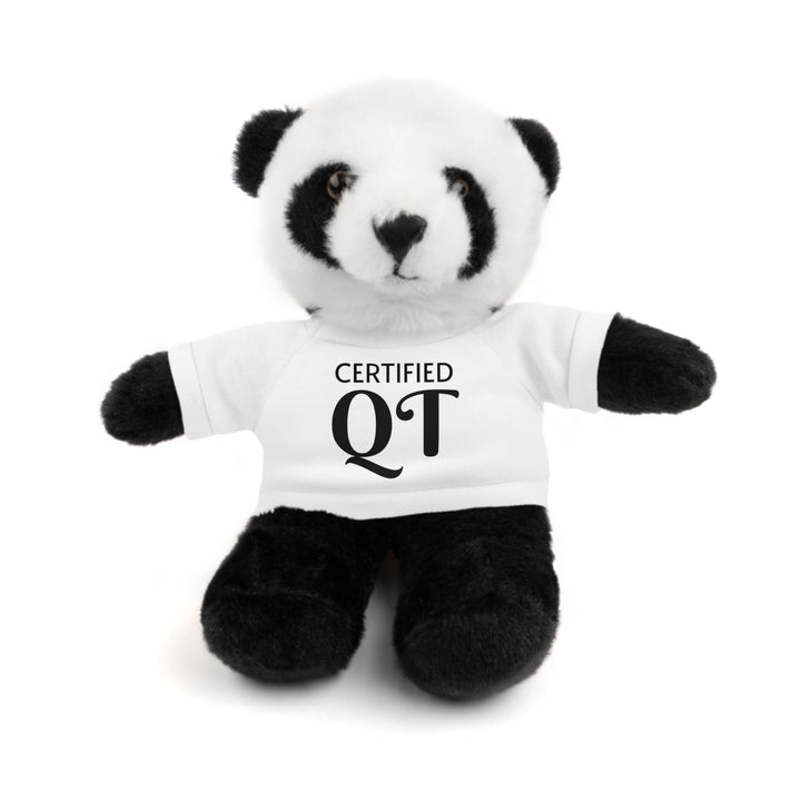 Certified QT Stuffed Animal - Cuddly Plush Bear with Adorable Tee - White / Panda / 8’’ - Accessories