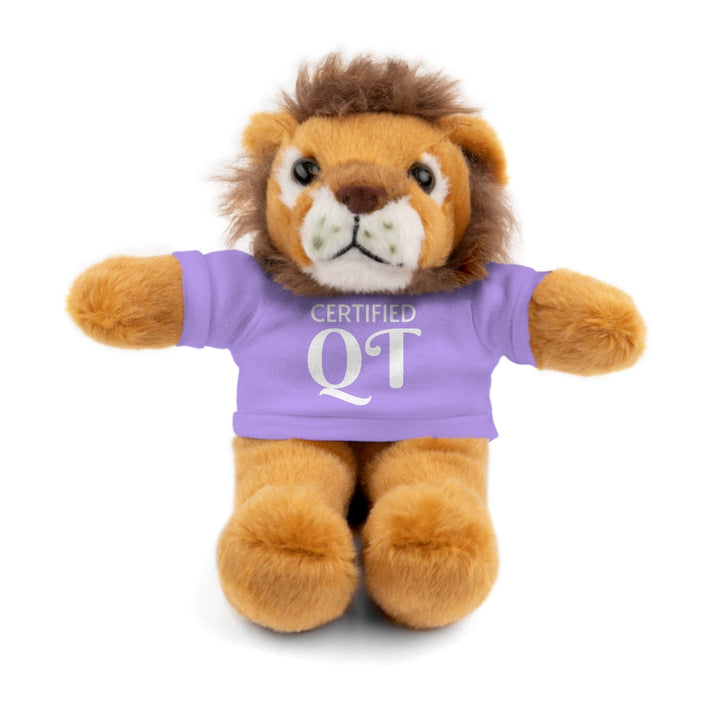 Certified QT Stuffed Animal - Cuddly Plush Bear with Adorable Tee - Lavender / Lion / 8’’ - Accessories