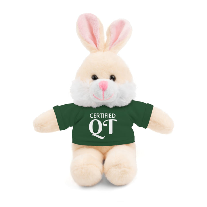 Certified QT Stuffed Animal - Cuddly Plush Bear with Adorable Tee - Forest Green / Bunny / 8’’ - Accessories
