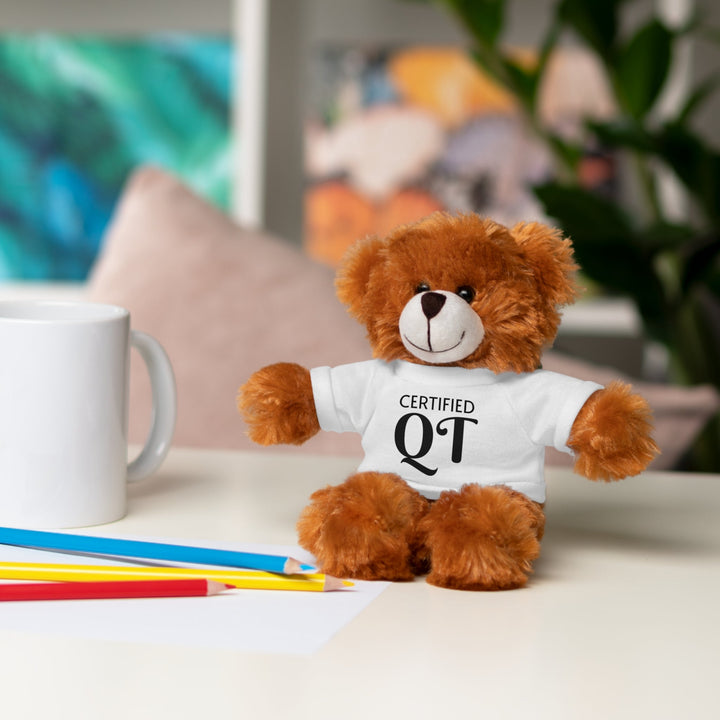 Certified QT Stuffed Animal - Cuddly Plush Bear with Adorable Tee - Accessories