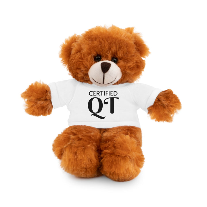 Certified QT Stuffed Animal - Cuddly Plush Bear with Adorable Tee - White / Bear / 8’’ - Accessories