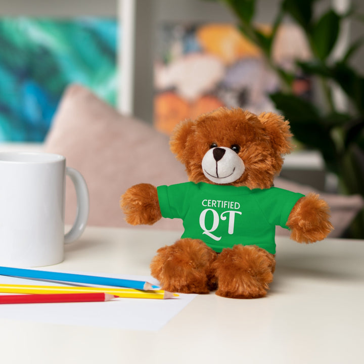 Certified QT Stuffed Animal - Cuddly Plush Bear with Adorable Tee - Accessories