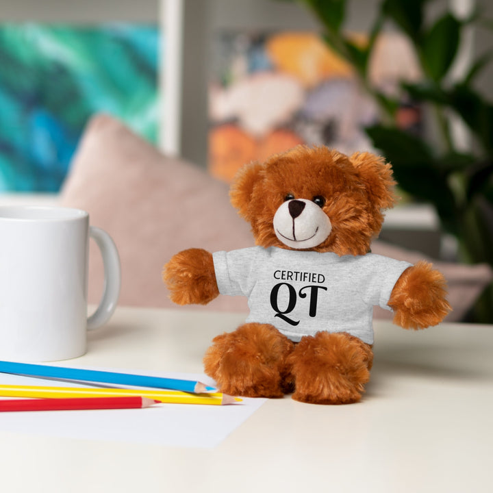 Certified QT Stuffed Animal - Cuddly Plush Bear with Adorable Tee - Accessories