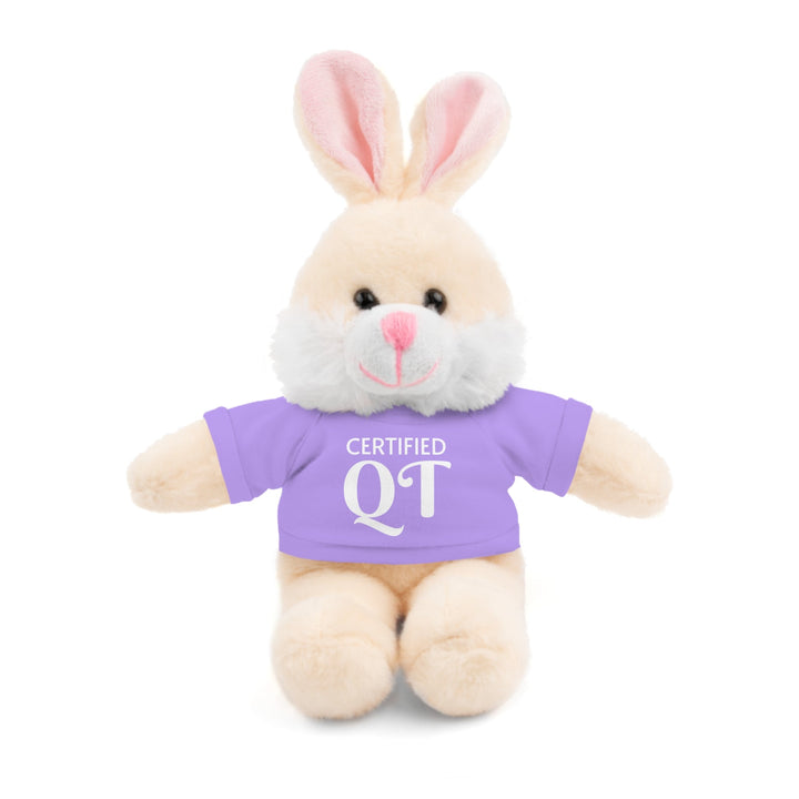 Certified QT Stuffed Animal - Cuddly Plush Bear with Adorable Tee - Lavender / Bunny / 8’’ - Accessories