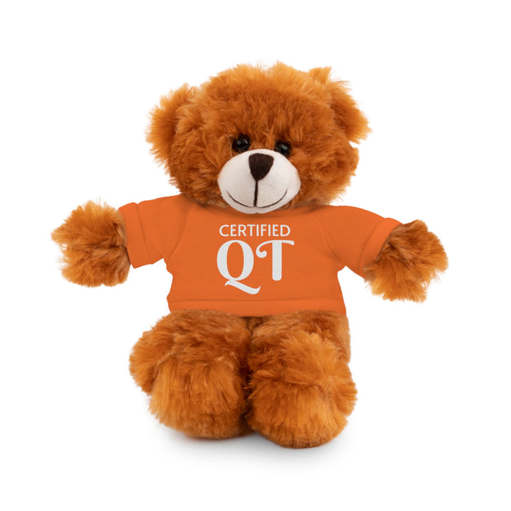Certified QT Stuffed Animal - Cuddly Plush Bear with Adorable Tee - Orange / Bear / 8’’ - Accessories