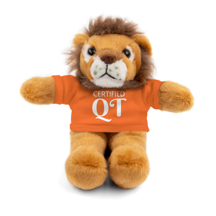 Certified QT Stuffed Animal - Cuddly Plush Bear with Adorable Tee - Orange / Lion / 8’’ - Accessories