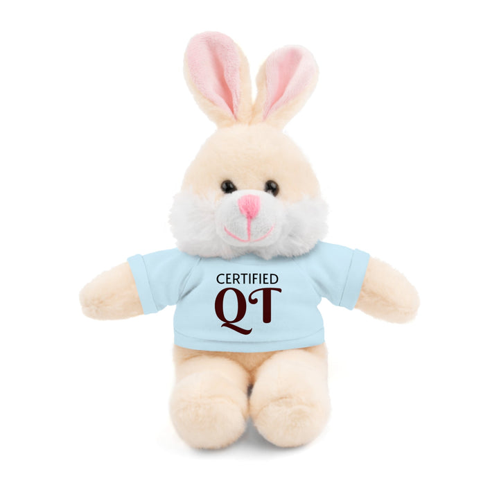 Certified QT Stuffed Animal - Cuddly Plush Bear with Adorable Tee - Light Blue / Bunny / 8’’ - Accessories