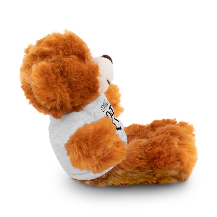Certified QT Stuffed Animal - Cuddly Plush Bunny with Adorable Tee - Ash / Bear / 8’’ - Accessories