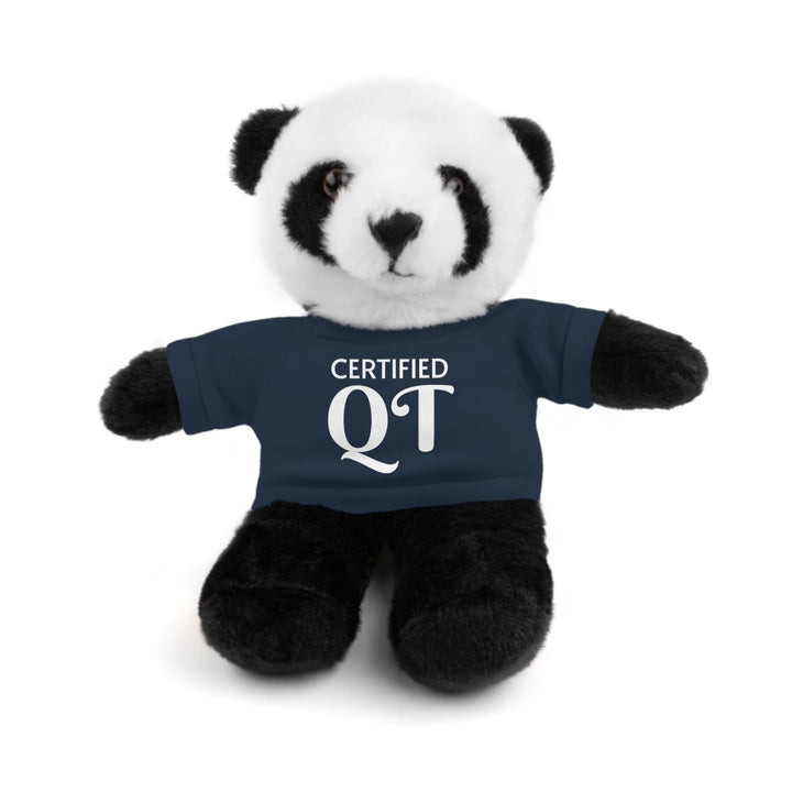 Certified QT Stuffed Animal - Cuddly Plush Bunny with Adorable Tee - Navy / Panda / 8’’ - Accessories