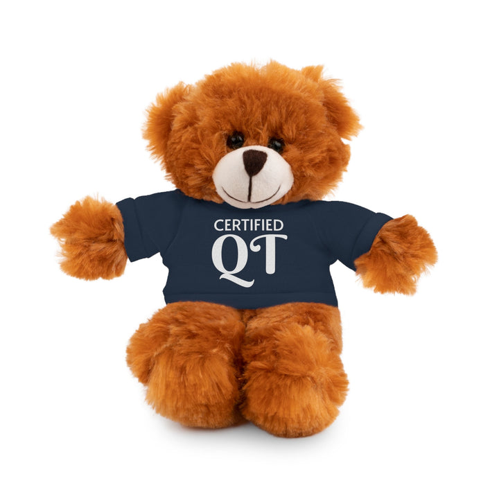 Certified QT Stuffed Animal - Cuddly Plush Bunny with Adorable Tee - Navy / Bear / 8’’ - Accessories
