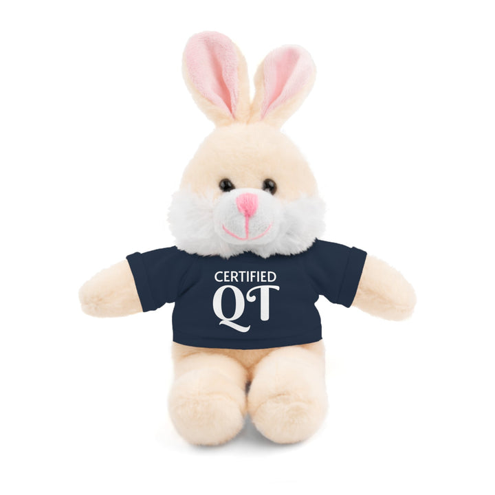 Certified QT Stuffed Animal - Cuddly Plush Bunny with Adorable Tee - Navy / Bunny / 8’’ - Accessories