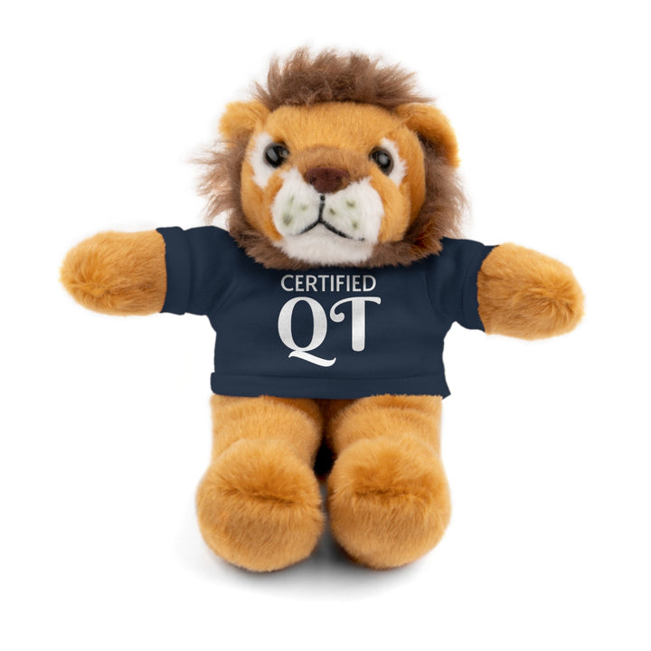 Certified QT Stuffed Animal - Cuddly Plush Panda with Adorable Tee - Navy / Lion / 8’’ - Accessories