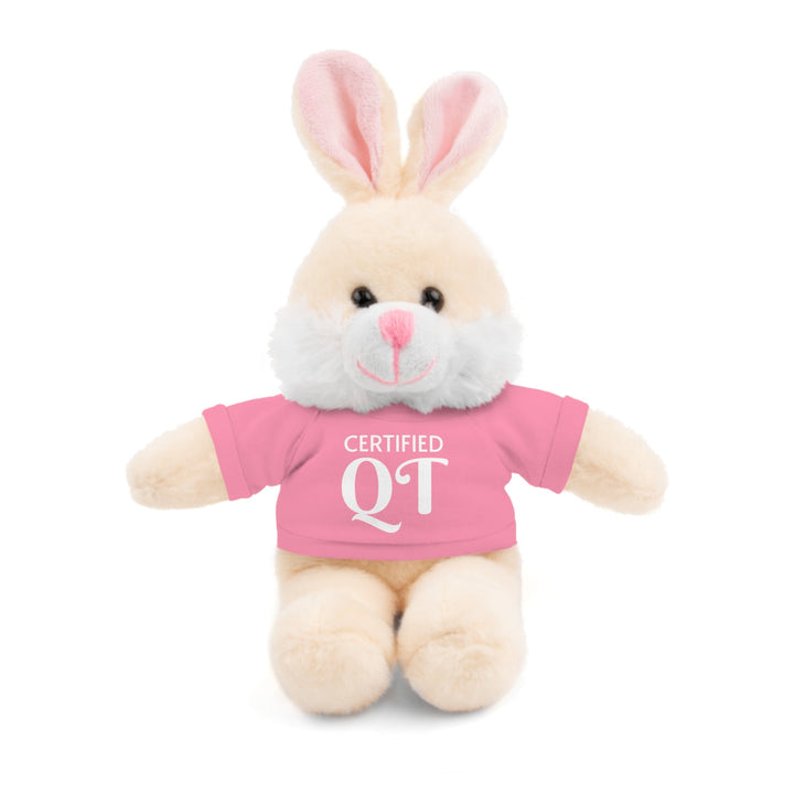 Certified QT Stuffed Animal - Cuddly Plush Panda with Adorable Tee - Pink / Bunny / 8’’ - Accessories