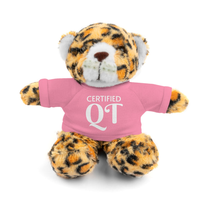 Certified QT Stuffed Animal - Cuddly Plush Panda with Adorable Tee - Pink / Jaguar / 8’’ - Accessories