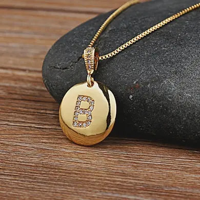 Chic Bronze Initial Magic Necklace for Girls - B