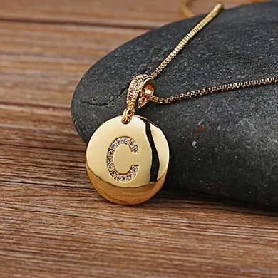 Chic Bronze Initial Magic Necklace for Girls - C
