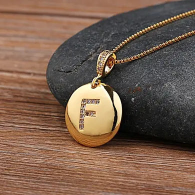 Chic Bronze Initial Magic Necklace for Girls - F