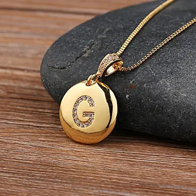 Chic Bronze Initial Magic Necklace for Girls - G