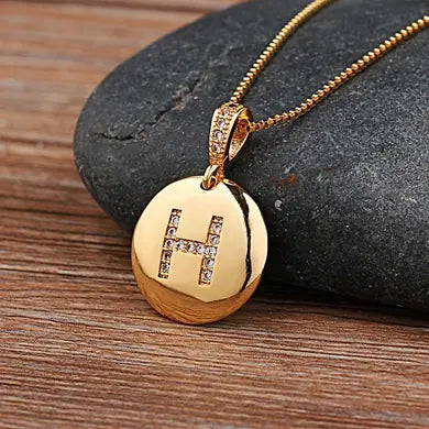 Chic Bronze Initial Magic Necklace for Girls - H