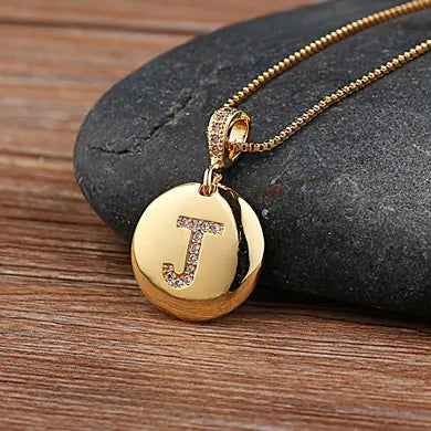 Chic Bronze Initial Magic Necklace for Girls - J