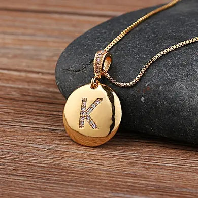 Chic Bronze Initial Magic Necklace for Girls - K