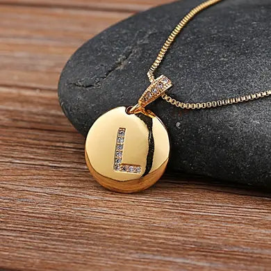 Chic Bronze Initial Magic Necklace for Girls - L