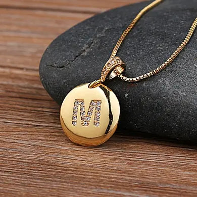 Chic Bronze Initial Magic Necklace for Girls - M