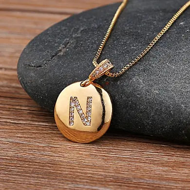 Chic Bronze Initial Magic Necklace for Girls - N