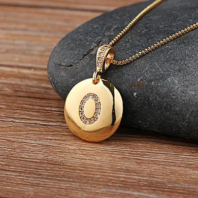 Chic Bronze Initial Magic Necklace for Girls - O
