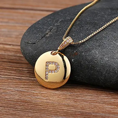 Chic Bronze Initial Magic Necklace for Girls - P