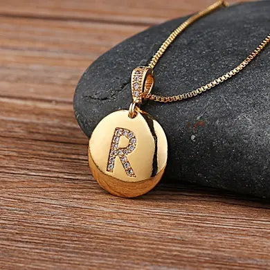 Chic Bronze Initial Magic Necklace for Girls - R